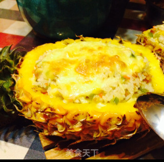 马苏里拉奶酪焗五彩菠萝饭的做法