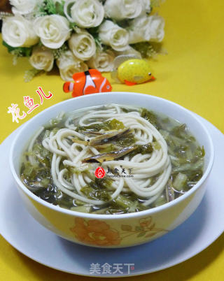 海蜒雪菜汤面的做法