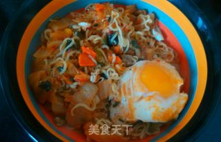 泡菜方便面的做法