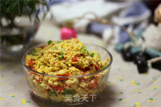 双椒鸡蛋炒豆渣的做法