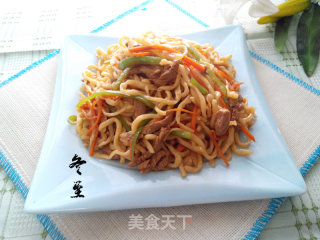 尖椒肉丝炒面的做法
