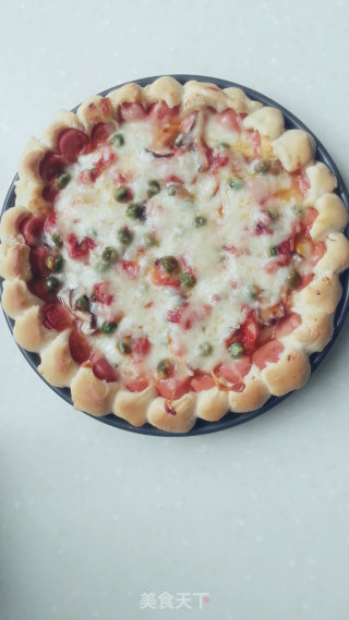 香菇虾仁火腿卷边PIZZA的做法