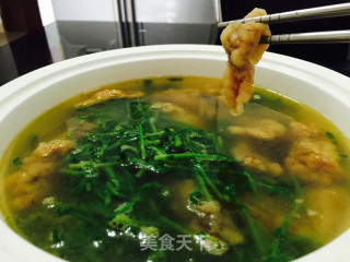 酥肉豆苗汤的做法