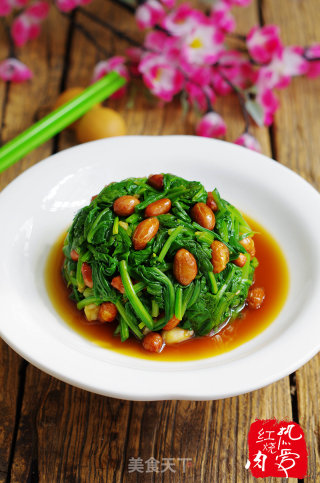 菠菜花生仁儿的做法