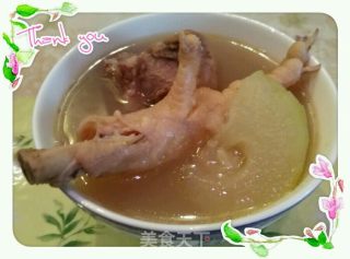 节瓜眉豆猪骨鸡脚汤的做法