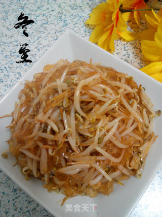 绿豆芽炒水晶粉丝的做法
