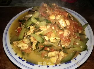 西红柿鸡蛋黄瓜的做法
