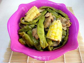 豆角炖玉米的做法