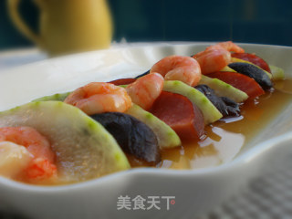 蚝油虾球三鲜蒸的做法步骤：5