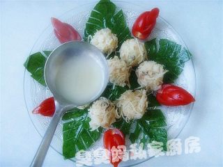绣球干贝的做法步骤：4
