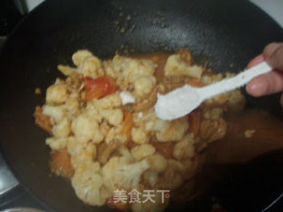 茄汁花菜炒肉片的做法步骤：2