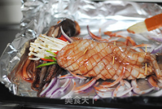 香烤鱿鱼金针卷卷的做法步骤：5