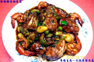 《金钩银杏钓东鲨》家宴红烧类海鲜菜肴的做法步骤：8