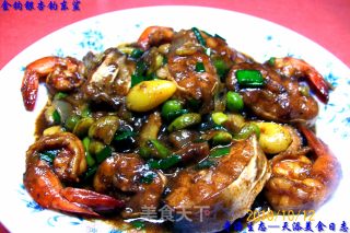 《金钩银杏钓东鲨》家宴红烧类海鲜菜肴的做法步骤：8