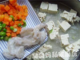 虾仁北豆腐的做法步骤：3
