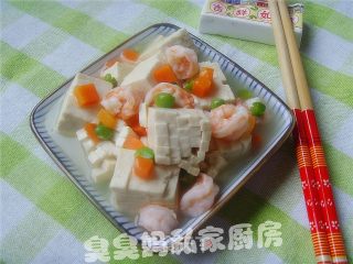 虾仁北豆腐的做法步骤：3
