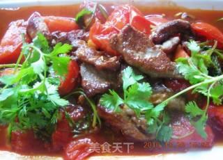 番茄煎猪肉的做法步骤：2