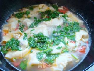 薄皮大馅的猪肉香菜馄饨的做法步骤：2