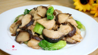 鸡肉香菇油菜的做法