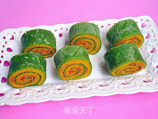 翡翠肉松卷的做法