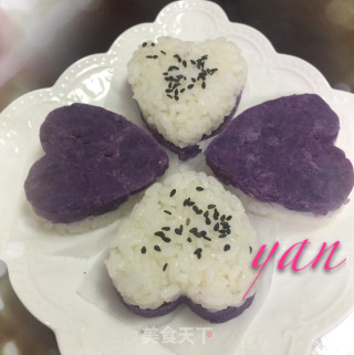 双色紫薯饭团的做法