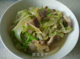 五花肉炒角瓜圆葱的做法