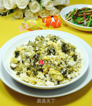 雪菜鸡蛋炒老豆腐的做法