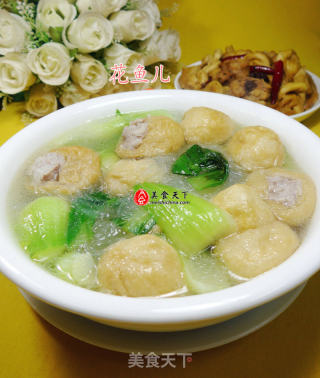 青菜肉面筋粉丝汤的做法
