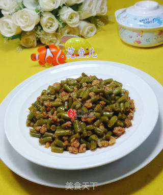 猪肉末炒酸带豆的做法
