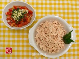 紫苏西红柿鸡丝色拉  ★鸡丝轻食 2的做法