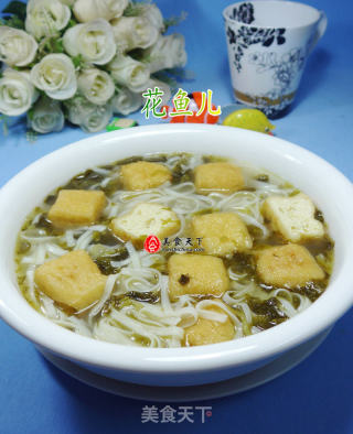 雪菜油豆腐汤面的做法