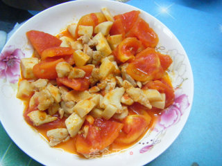 西红柿杏鲍菇炒鸡腿肉的做法
