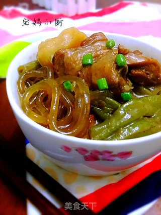 鸡腿炖豆角的做法