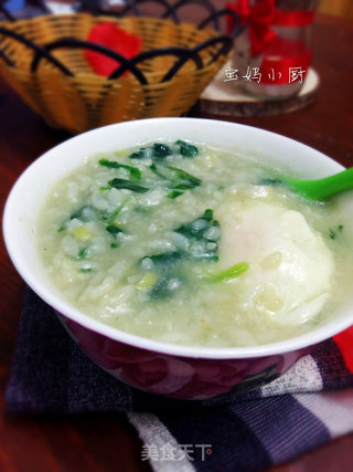 菠菜烫稀饭的做法