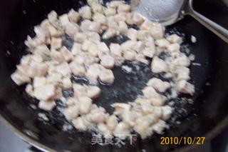 绿芥蓝蘑菇鸡丁的做法步骤：7