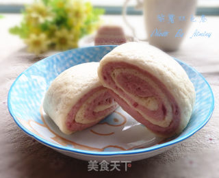 奶香紫薯双色卷的做法