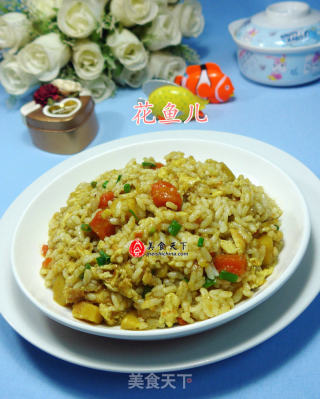 鸡蛋土豆咖喱酱炒饭