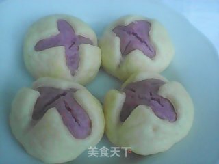 双色开花馒头的做法