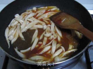 鲜菇肉丝茄汁面的做法步骤：2