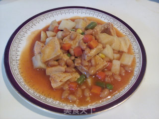 茄汁烧全豆的做法