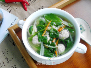 小白菜肉丸汤的做法