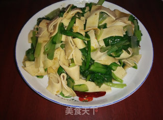 豆皮小白菜的做法