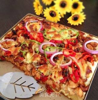 腰果鸡丁厚饼披萨的做法