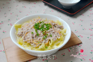 清蒸猪肉银鱼白菜的做法