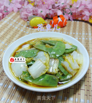 扁豆炒白菜的做法