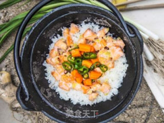 姜丁三文鱼饭的做法