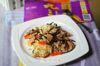 干豆角肉片煲仔饭的做法