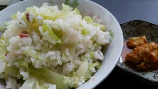 莲花白焖饭的做法