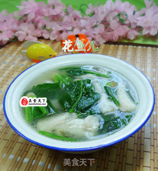 菠菜虾潺汤的做法