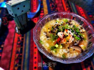 香菇虾仁提气粥的做法